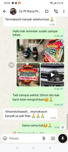 Testimonial Papan Bunga cimoyan